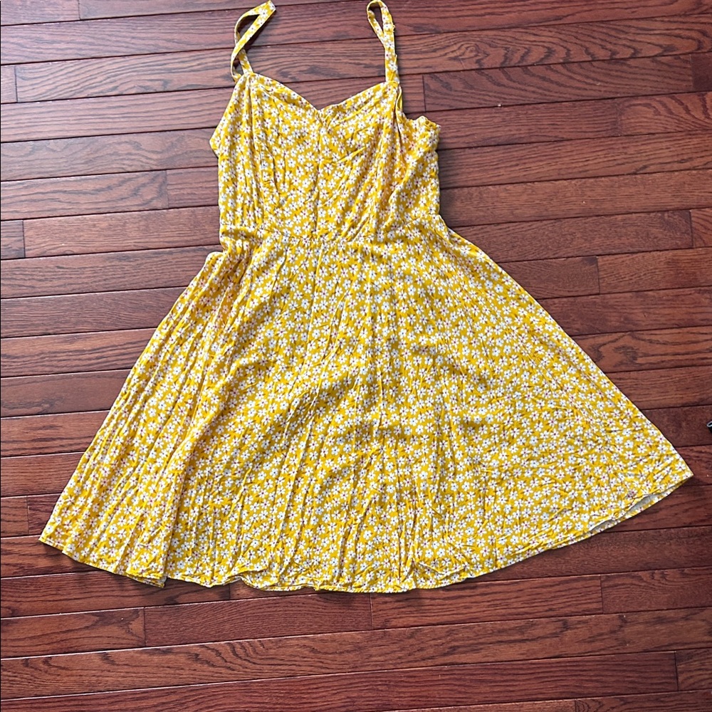 Old Navy Yellow Floral Midi Dress